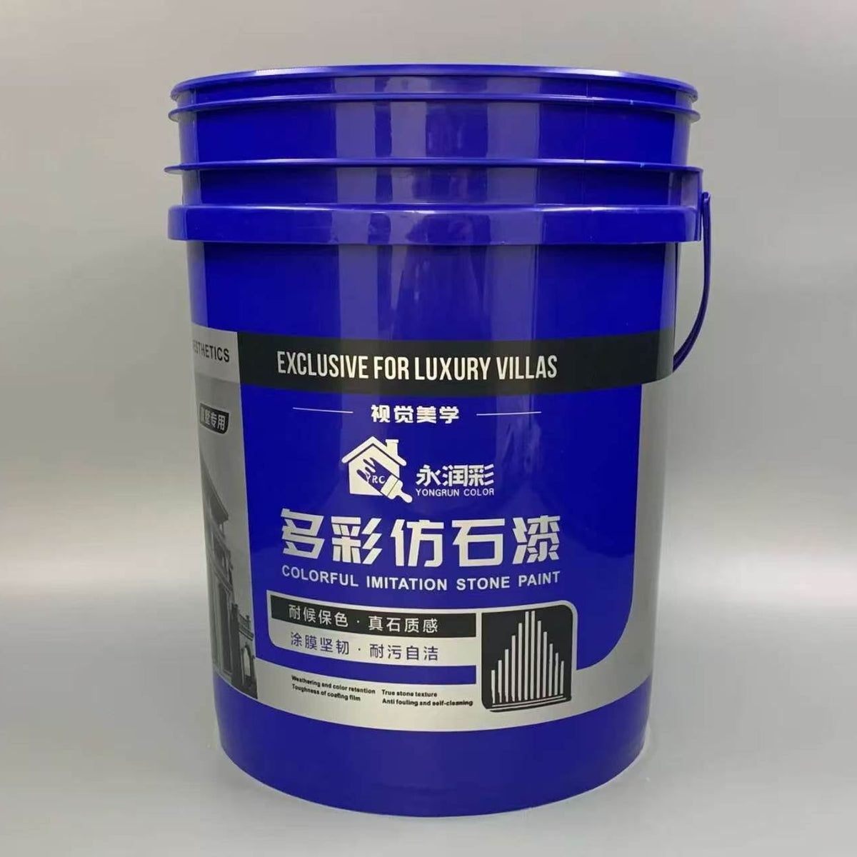20L 丝网印刷美式塑料包装桶（支持颜色定制+密封防盗盖+金属提手）｜水性罩光漆、仿石漆涂料与多用途工业包装