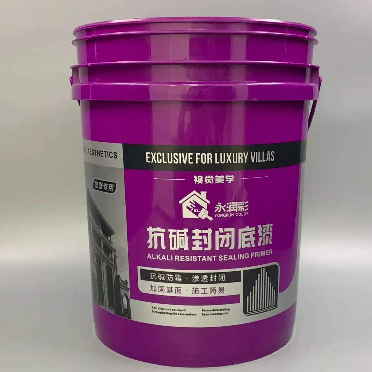 20L 丝网印刷美式塑料包装桶（支持颜色定制+密封防盗盖+金属提手）｜水性罩光漆、仿石漆涂料与多用途工业包装