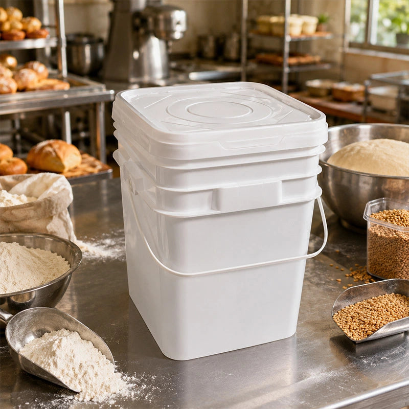 20L 食品级方形塑料包装桶（防盗易拉密封盖+加固提手）｜食品配料、添加剂与精细化工多用途包装